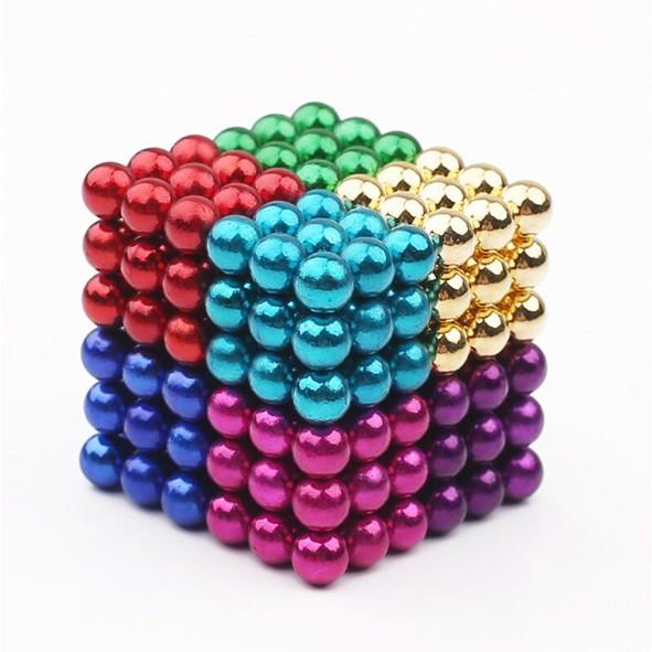 Nam châm bi 8 màu - Bucky ball 5mm (216 viên,6 - 8 màu), Bi nam châm tròn - bucky ball 8 màu giúp tăng khả năng tư du