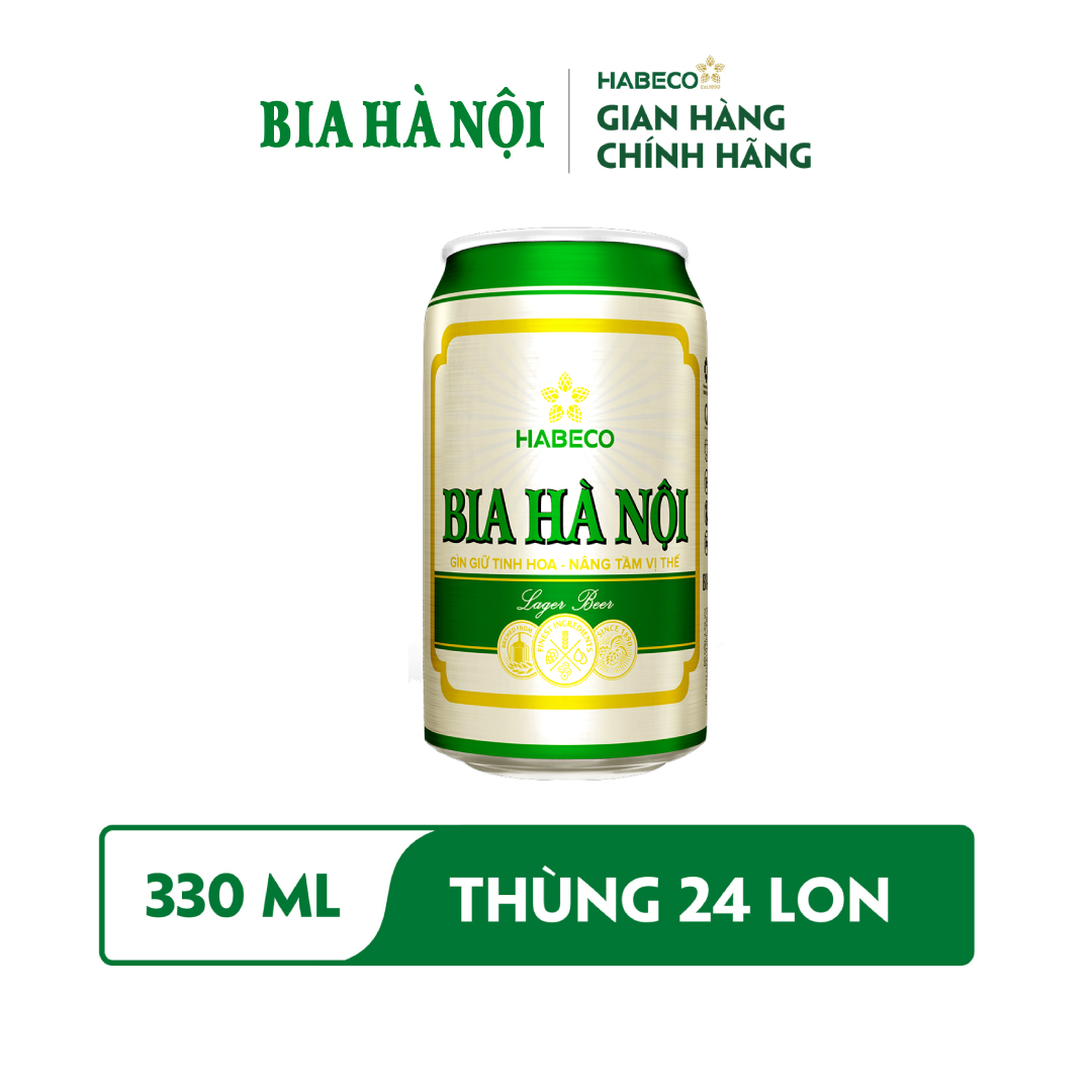 Bia Hà Nội Nhãn Xanh - Thùng 24 Lon 330ml - Phiên bản Tết