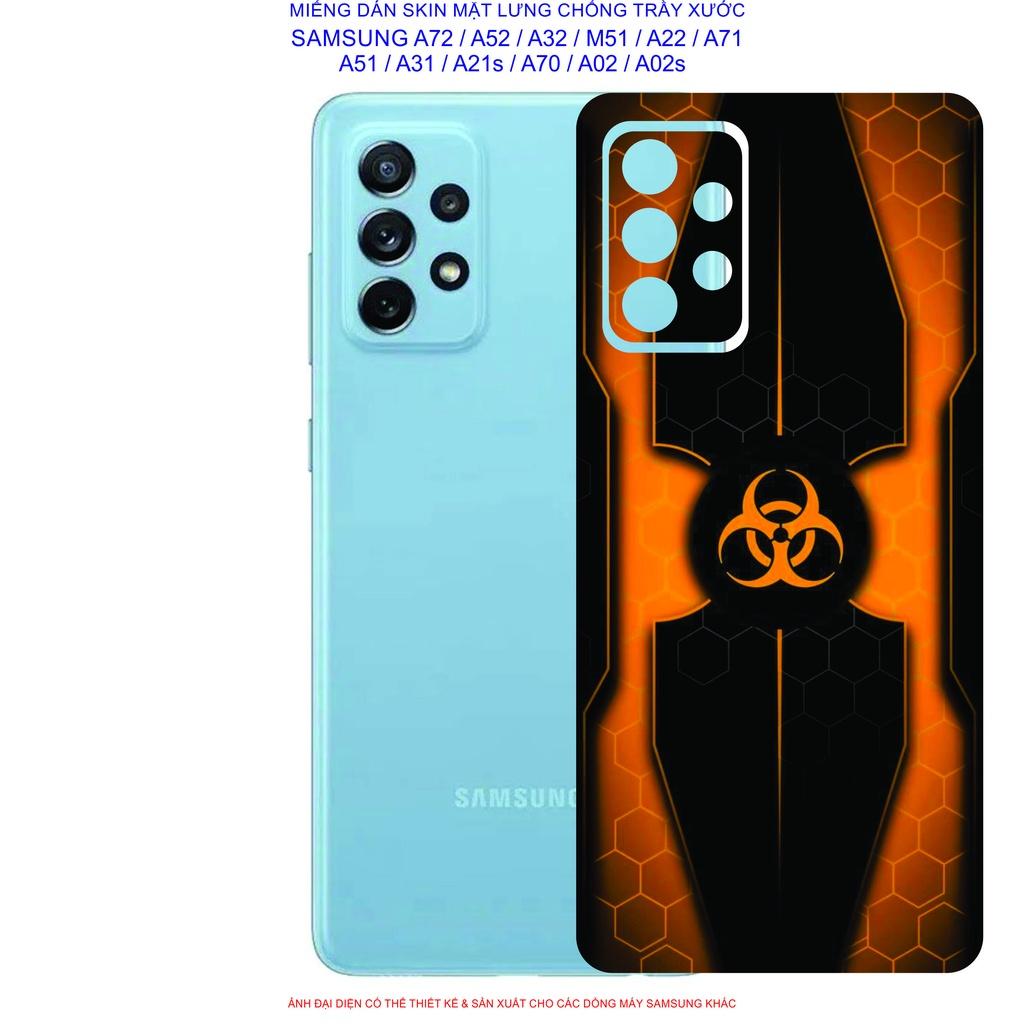 Miếng Dán Skin mặt lưng dành cho SAMSUNG A72 / A52 / A32 / A22 / M51 / A71 / A51 / A31 / A21s / A12 / A02 / A02s chống trầy xước