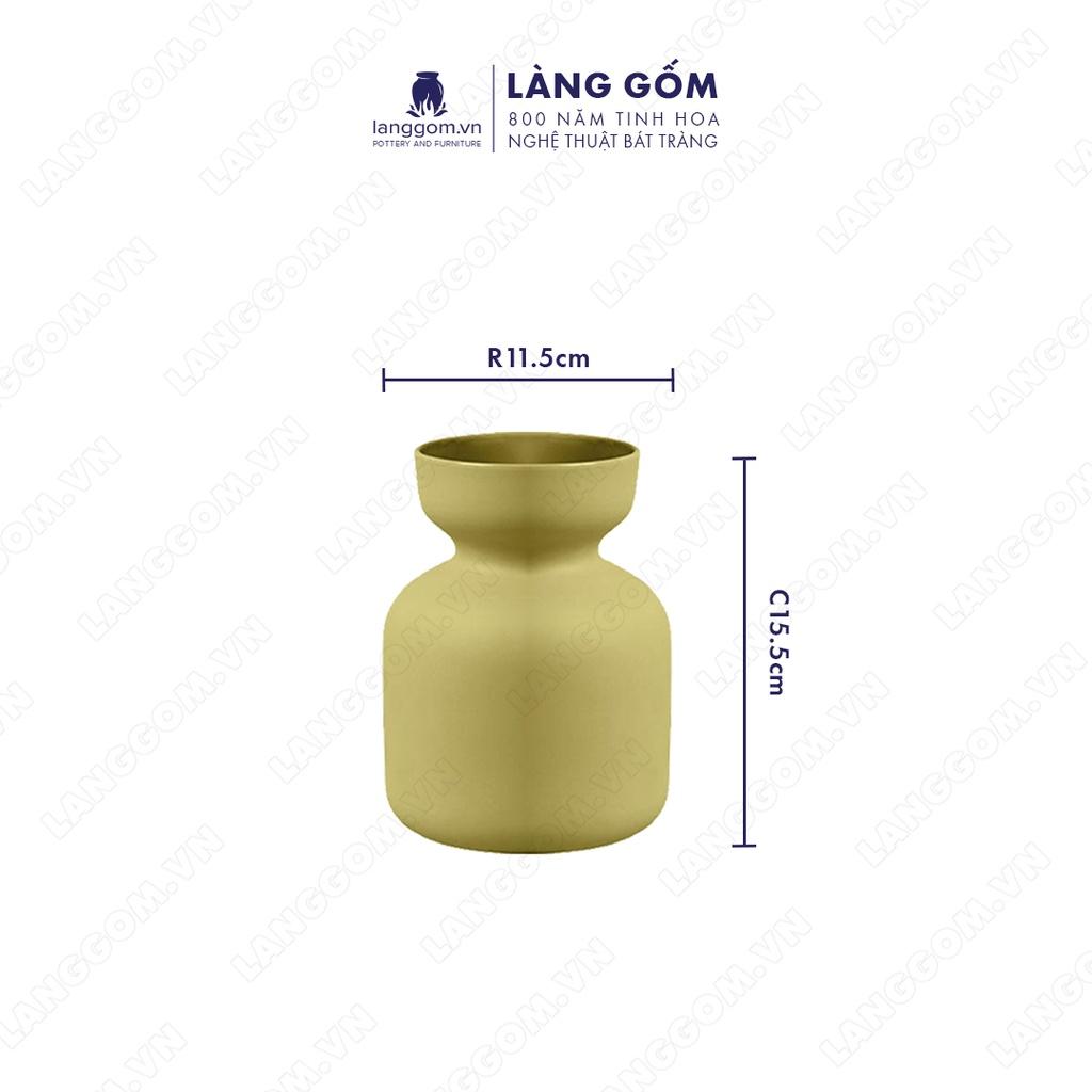 Bình hoa, lọ hoa Gốm sứ Bát Tràng cao cấp Men mát dạng túm lùn dùng làm quà tặng, trang trí - Làng Gốm Bát Tràng