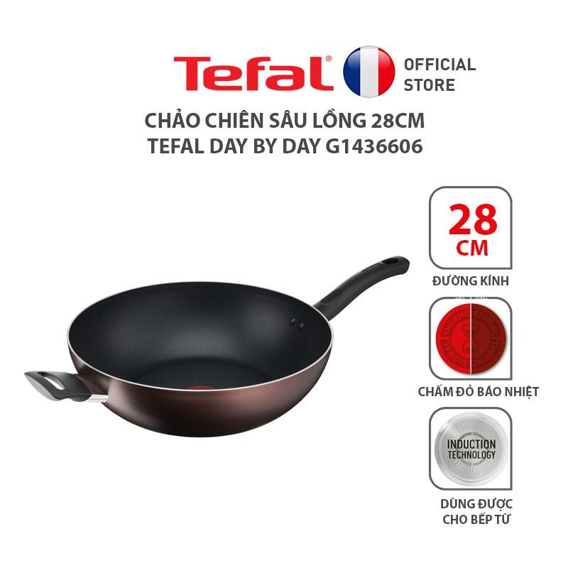Chảo sâu lòng chống dính đáy từ Tefal Day by Day 28cm, dùng cho mọi loại bếp- Hàng chính hãng