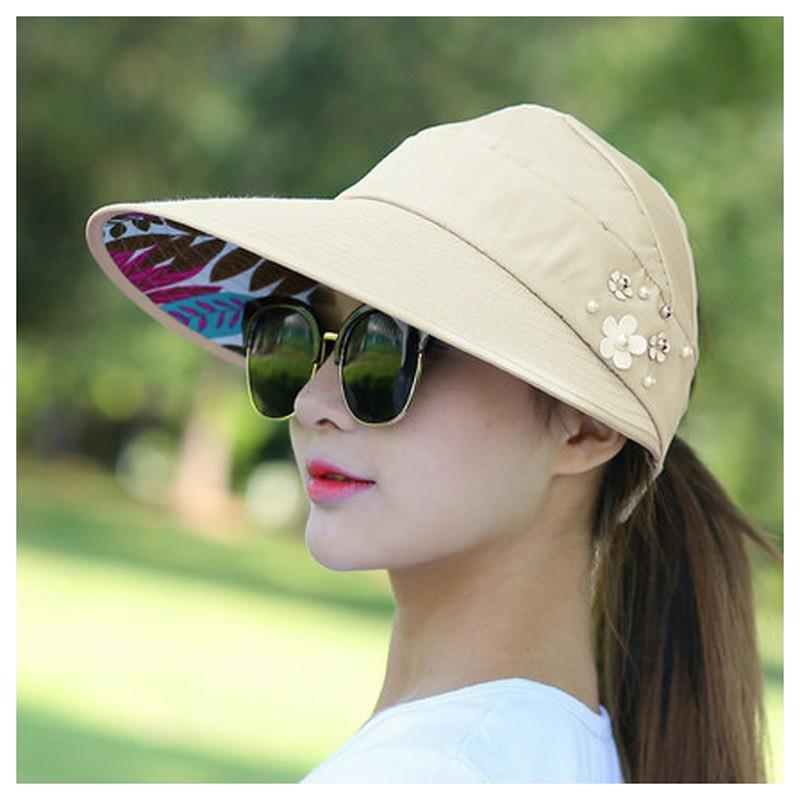 Mũ đi nắng thêu hoa thể thao - du lịch phong cách Hàn Quốc
