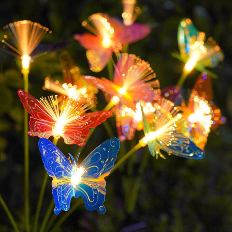 Đèn Trang Trí Năng Lượng Mặt Trời Hình Bướm, 8 Bóng LED, Chống Chọi Mọi Thời Tiết - DA3026