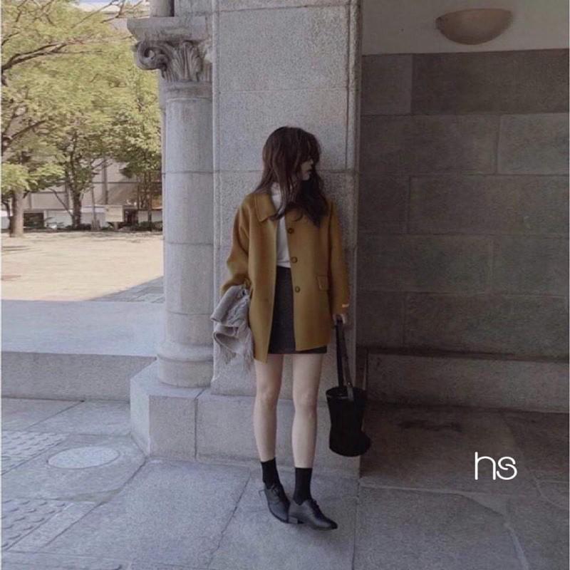 Áo khoác dạ cài cúc HS82