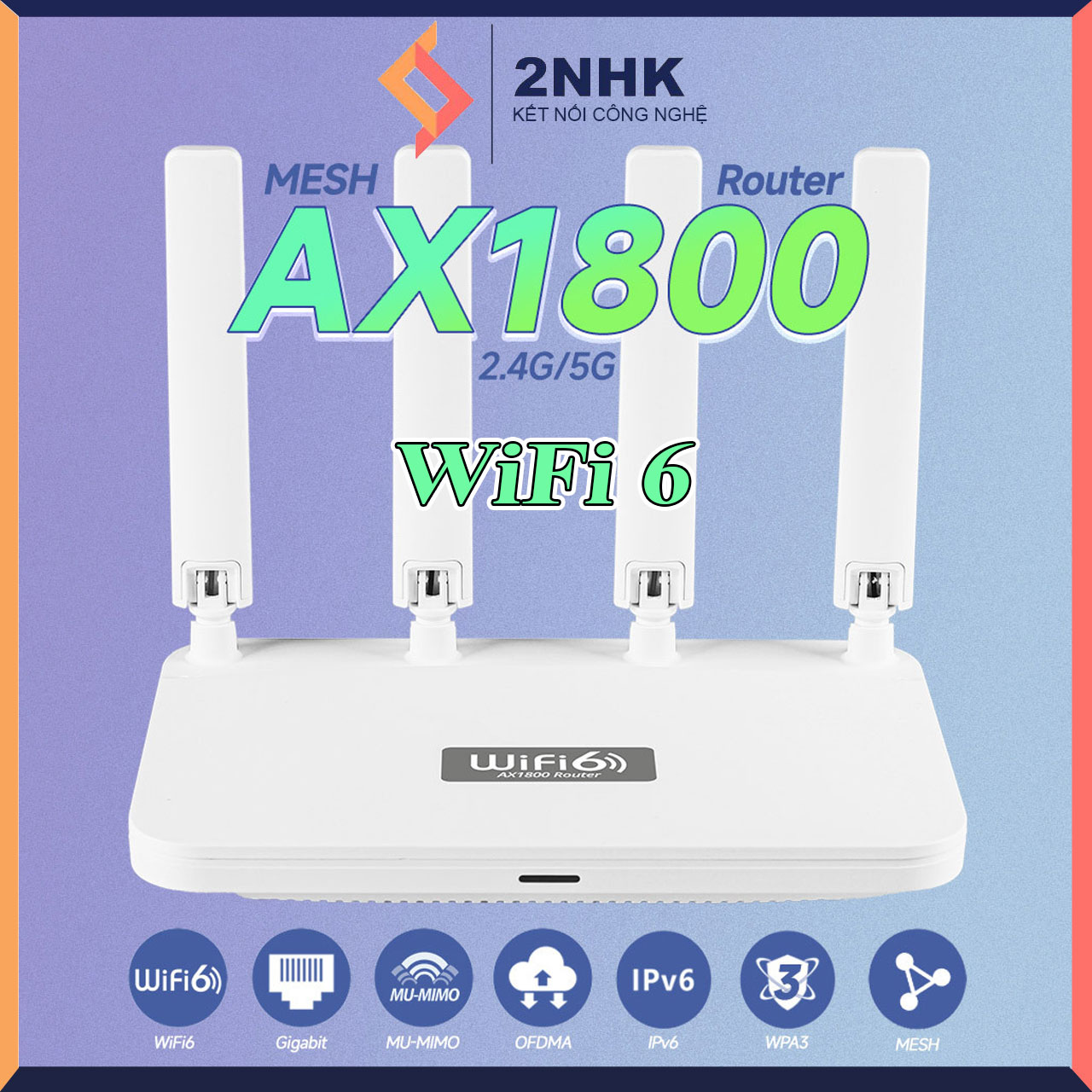 Bộ phát wifi6 tốc độ cao WR1800K, router wifi6 băng tần kép mesh tốc độ cao lên đến AX1800 Mbps khả năng xuyên mạnh mẽ - Hàng chính hãng/ Hàng nhập khẩu