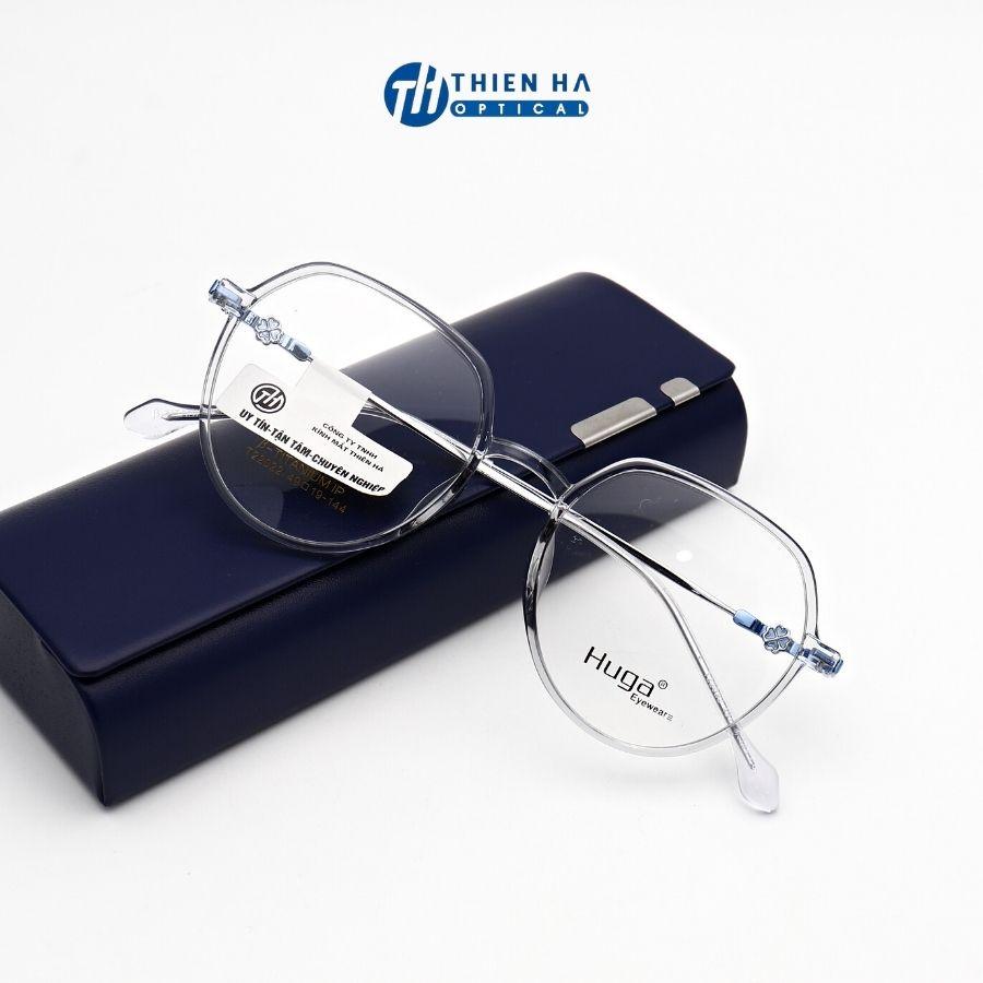 Gọng kính nữ THIÊN HÀ OPTICAL dáng đa giác, chất liệu titanium dẻo nhẹ độ đàn hồi cao màu trẻ chi tiết lạ T22022