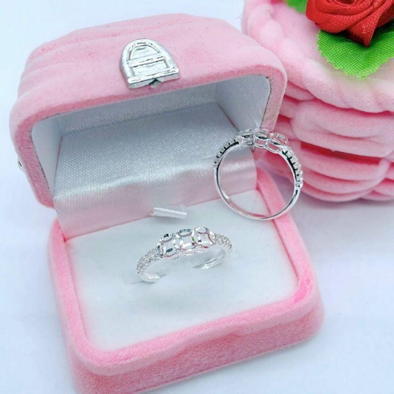 Nhẫn bạc 3 kim tiền đính đá YN JEWELRY
