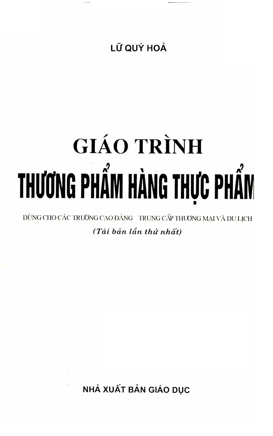 Giáo trình thương phẩm hàng thực phẩm