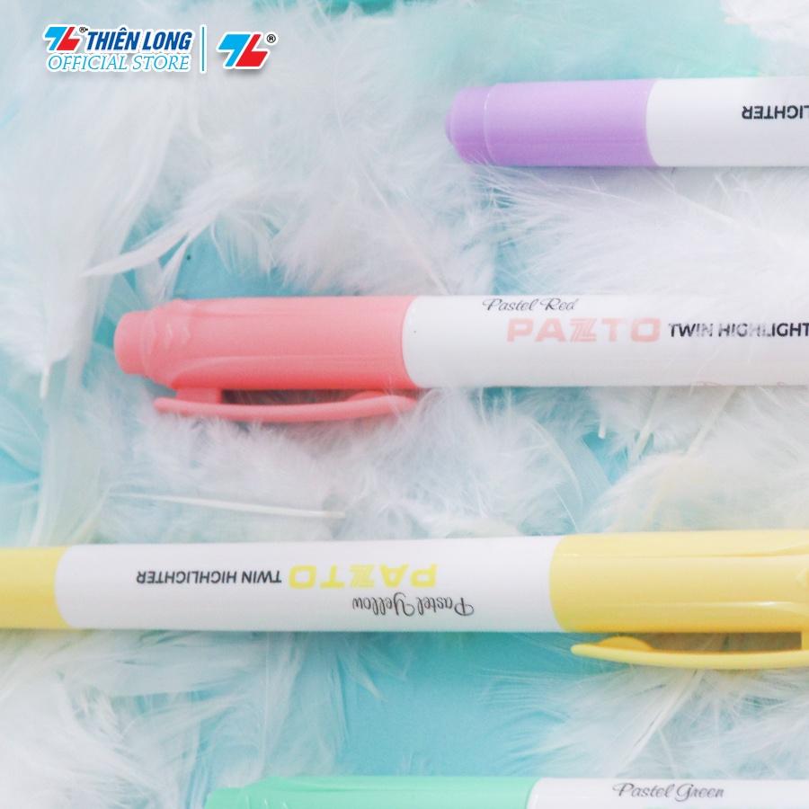 Bút dạ quang màu Pastel Thiên Long Pazto HL-016 - Rửa được - Không để lại vết khi Photocopy