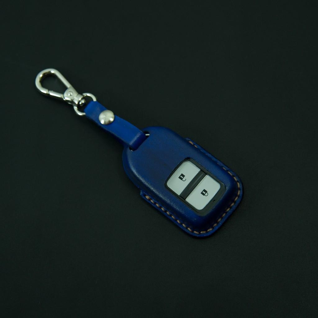 BAO DA CHÌA KHÓA CAO CẤP CHO XE CRV, BAO DA CHÌA KHÓA MÀU BLUE, ĐỒ DA THỦ CÔNG