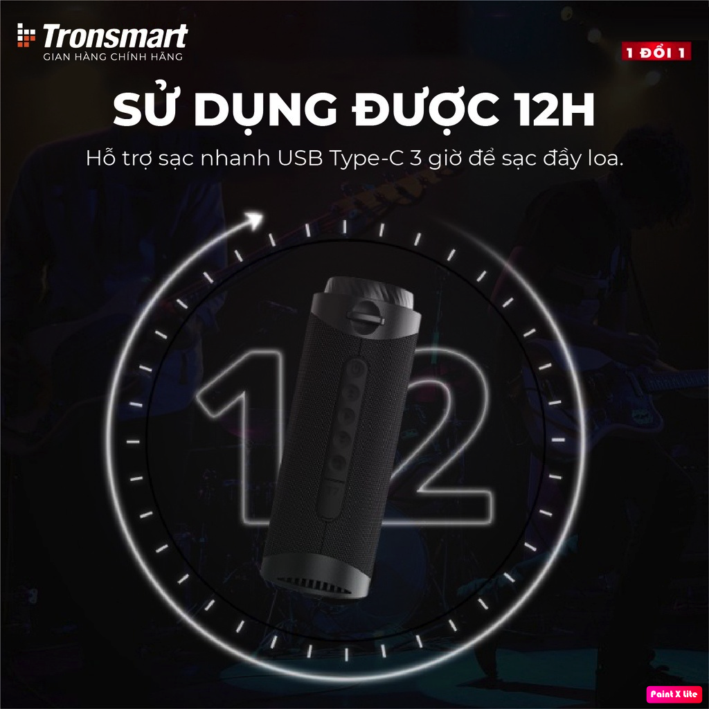 Loa Bluetooth Tronsmart T7 Công suất 30W Chống nước IPX7 Âm thanh siêu trầm - Hàng Chính Hãng