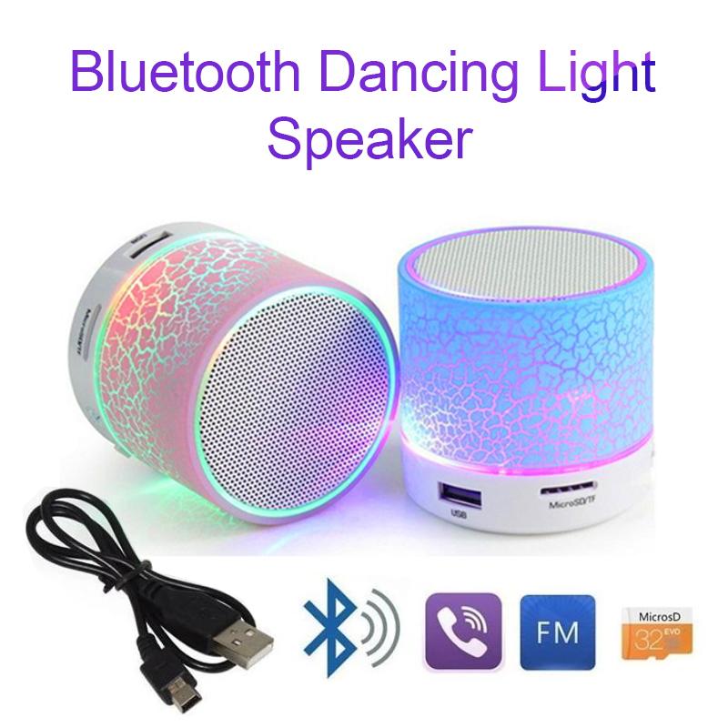 Mini Di Động Âm Thanh Xe Hơi Rực Rỡ Nứt Đèn LED Loa Siêu Trầm Bluetooth Không Dây Loa Hỗ Trợ Thẻ TF USB Cho Máy Tính/Điện Thoại Di Động Color: Grass Green