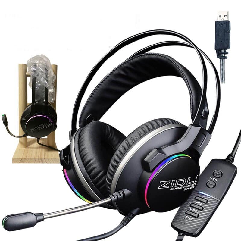 Tai nghe Gaming cao cấp ZIDLI ZH23 Mic 360 Ánh sáng Real RGB, Âm thanh vòm Sound 7.1 - Hàng Chính Hãng