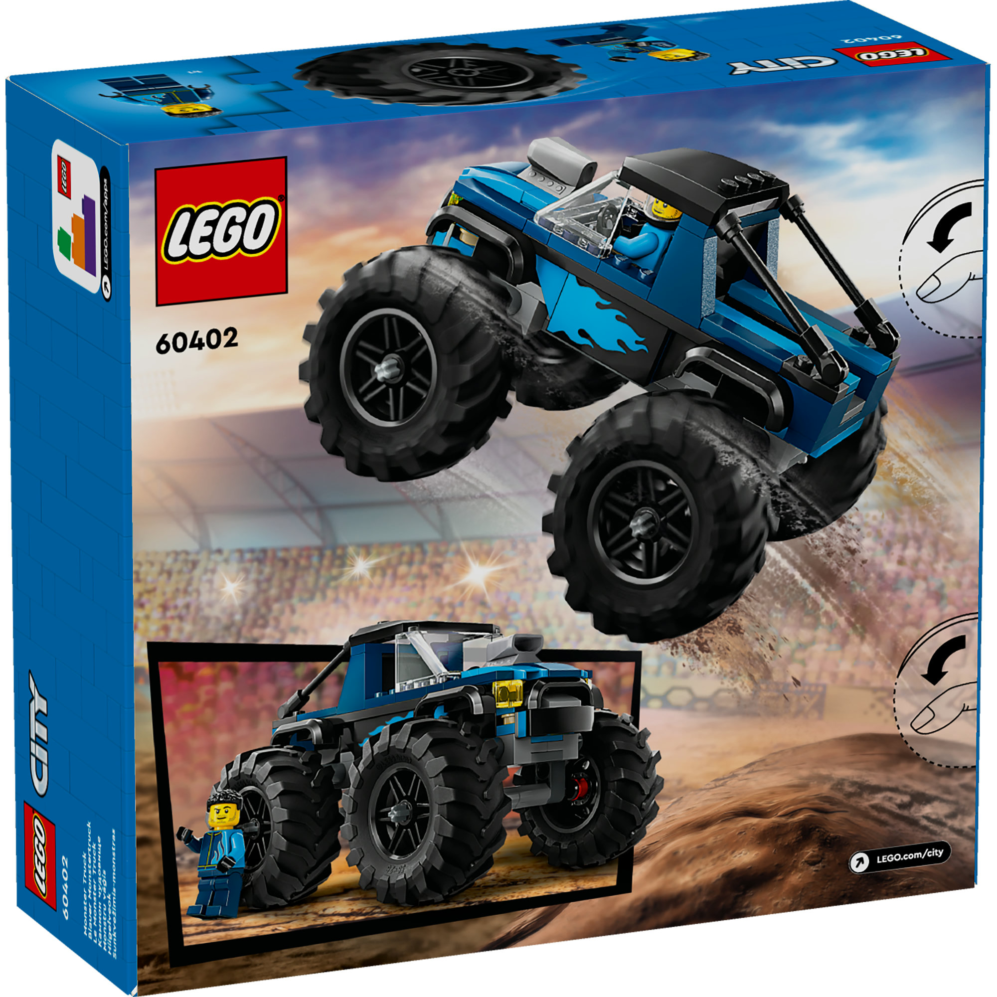 LEGO CITY 60402 Đồ chơi lắp ráp Chiến xe Monster xanh dương (148 chi tiết)