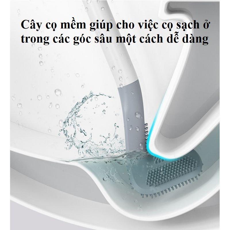 Chổi cọ toilet thông minh silicon cọ chà vệ sinh sạch mọi ngóc ngách bồn cầu, nhà tắm - Cây chà toilet, chà nhà tắm