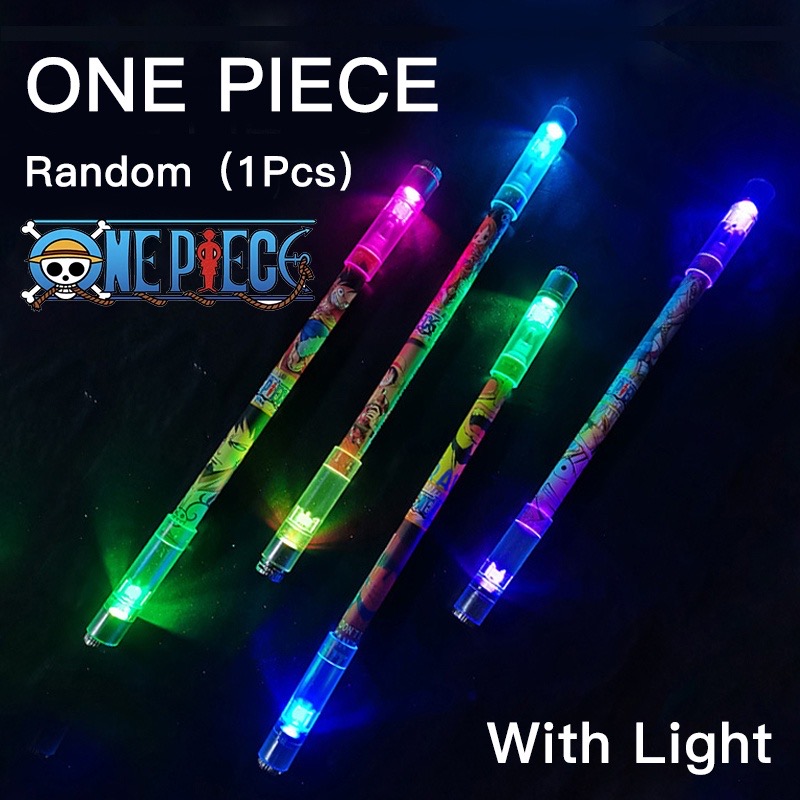 Bút one piece Lufy xoay nghệ thuật giảm stress đèn led 3 cái/ bút anime one piece spinner quay sáng tạo