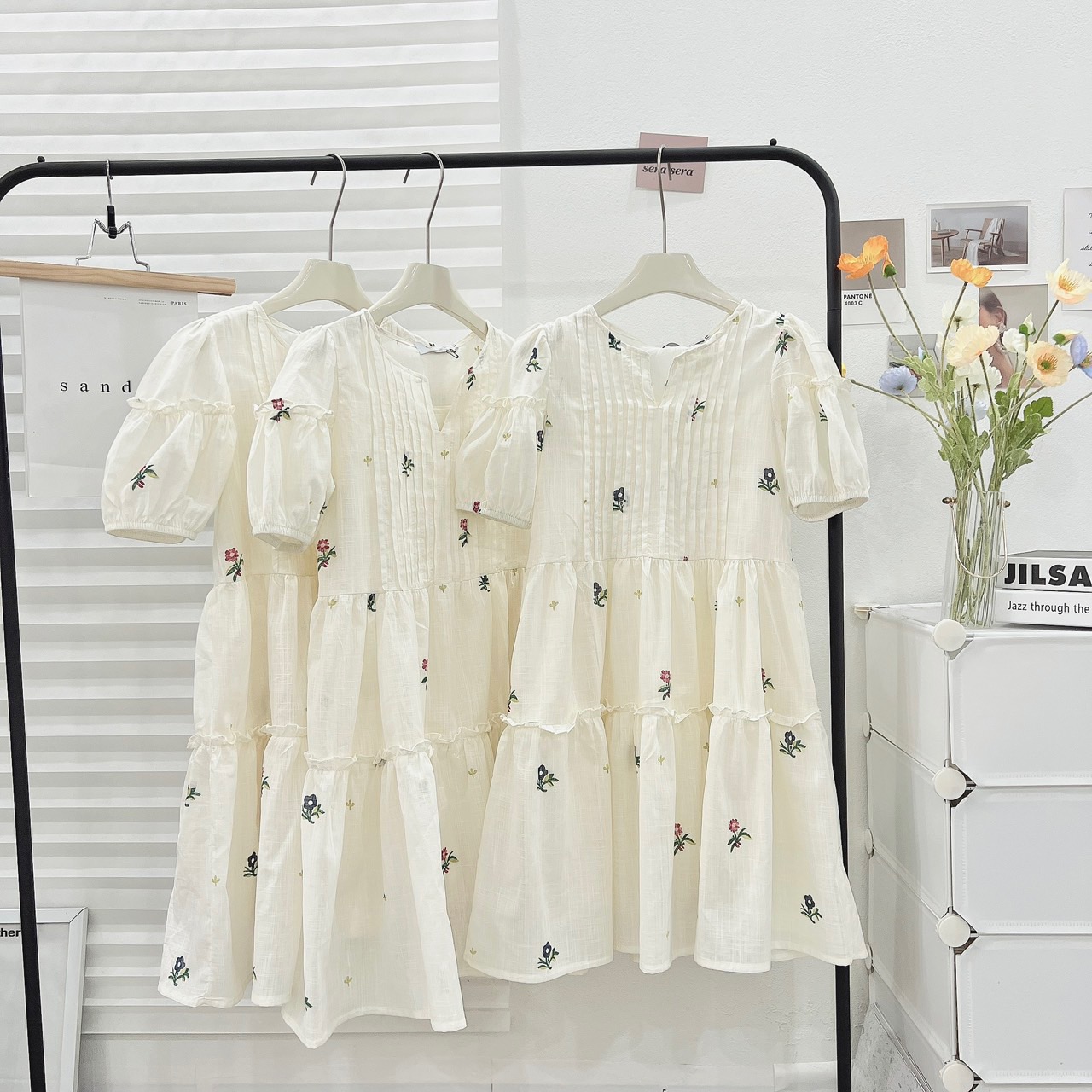 Đầm babydoll hoa ulzzang hàn quốc