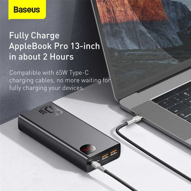 Pin sạc dự phòng Baseus Adaman Digital Display Quick Charge Power Bank 20000mAh 65W - Hàng Chính Hãng