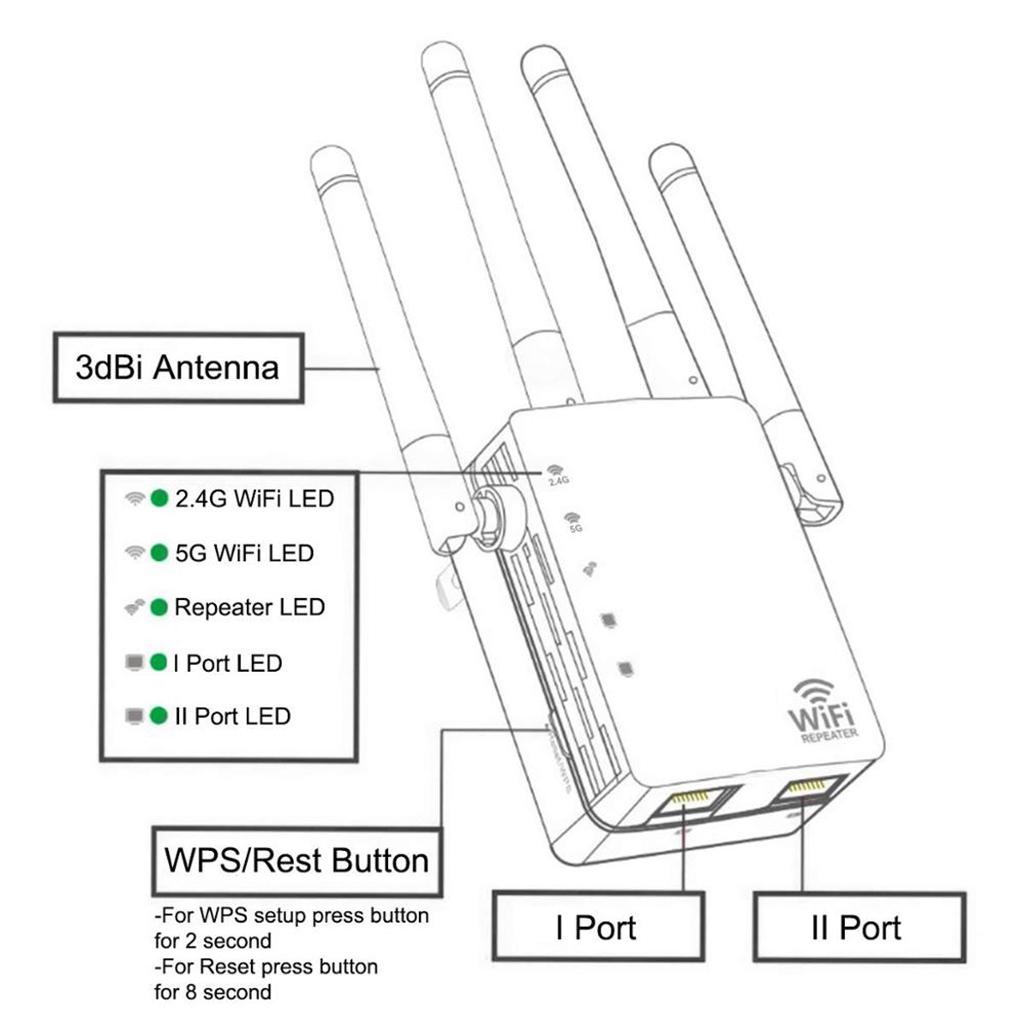 Wifi Extender Repeater Wireless Router Range Network Signal Booster, EU Plug