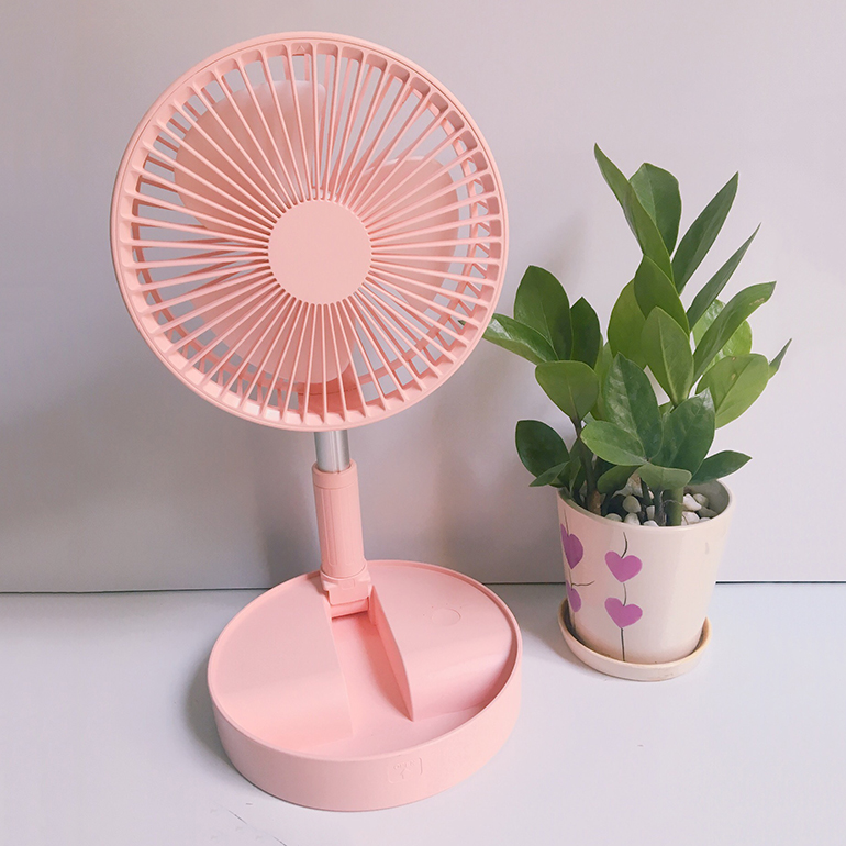 Quạt tích điện mini để bàn gấp gọn cực tiện lợi