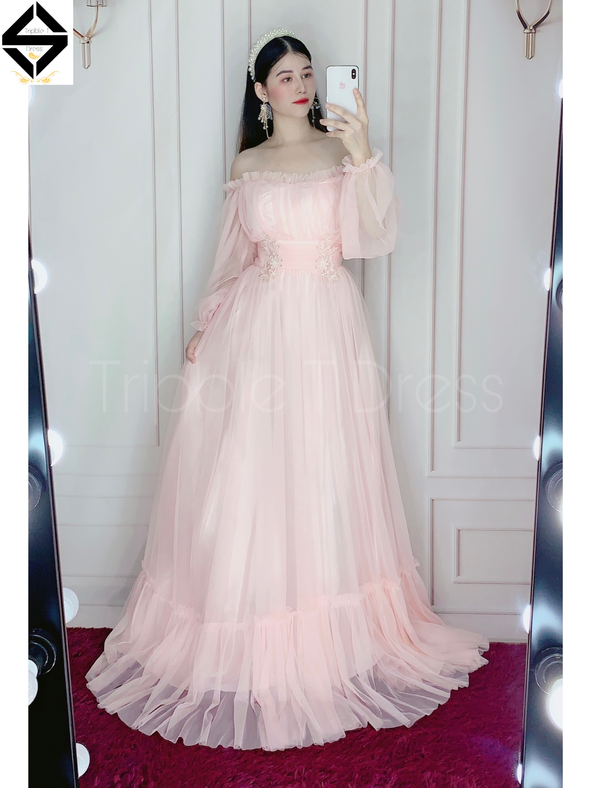 Đầm maxi dự tiệc mặc cưới TRIPBLE T DRESS - size M/L ( ảnh/video thật ) MS165Y