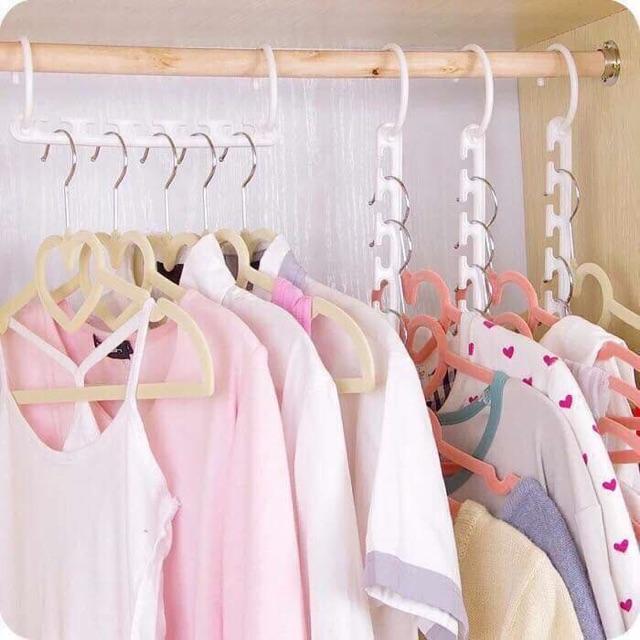 Bộ 8 móc treo quần áo thông minh siêu tiện dụng