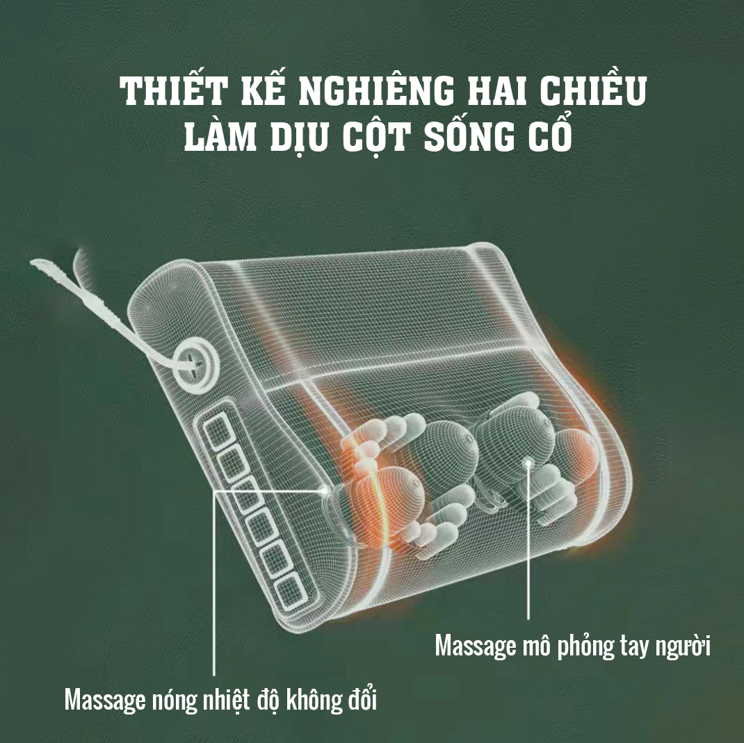 GỐI MASSAGE ĐA NĂNG, nhiều chế độ massage, dễ sử dụng- K1472