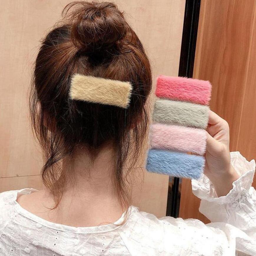 Kẹp tóc mái phối lông iLita - cặp bấm mái nữ đẹp vintage Hàn Quốc cute dễ thương xinh xắn hottrend 2021 (Combo 2