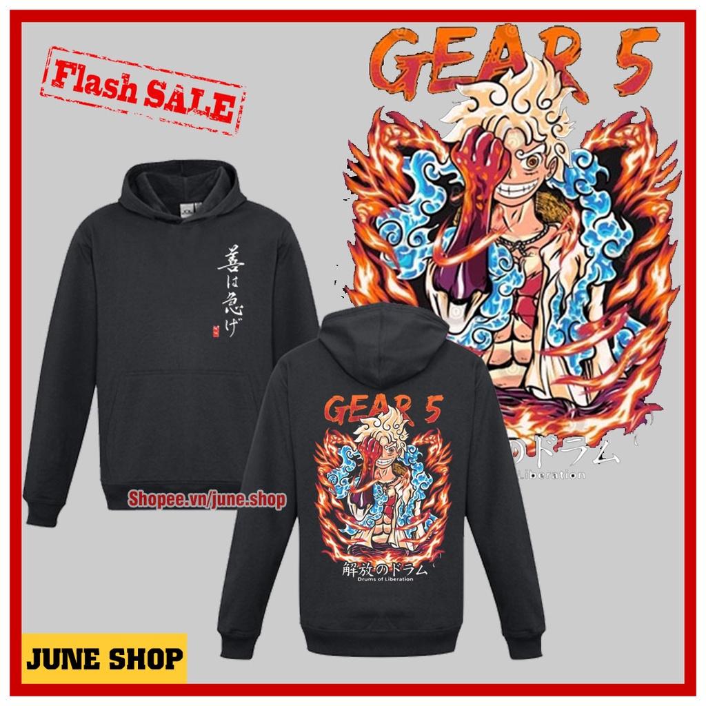 Áo Hoodie One Piece, Áo in hình Luffy Gear 5 Nika cực chất