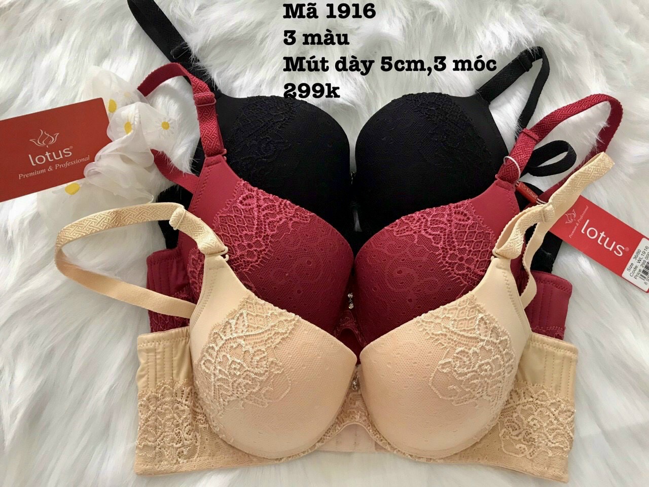 Áo ngực nữ dày 5cm 3 móc form đứng chuyên mặc áo dài mã 1916