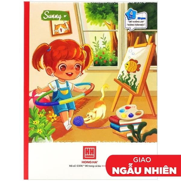 Vở Class Sunny - 4 Ô Ly 96 Trang 80gsm - Hồng Hà 0306 (Mẫu Màu Giao Ngẫu Nhiên)