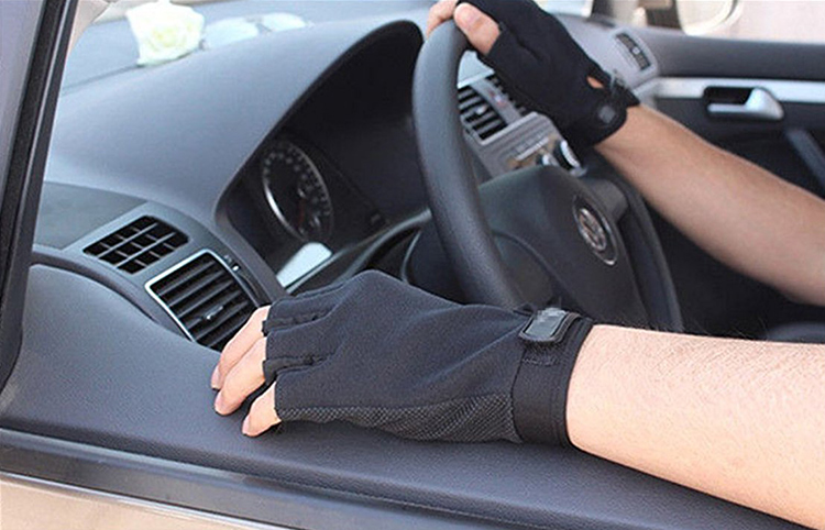 Găng Tay Chiến Thuật Đen Hở Ngón Và Kính Phân Cực Đen Nam/Nữ
