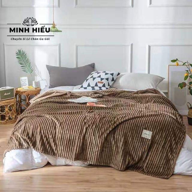 Chăn tuyết nhung kẻ tăm, chăn văn phòng, chăn mùa đông 2mx2m2 hàng cao cấp, nhiều màu siêu mềm mịn