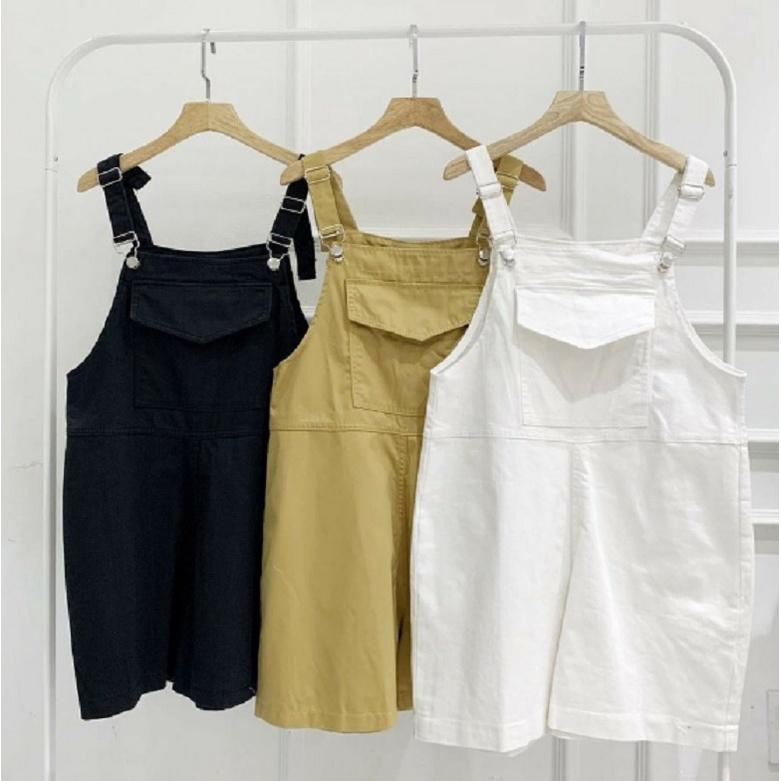 Quần Yếm Jean Nữ Phối Túi Lớn Trước Ngực 2 Dây Cao Cấp