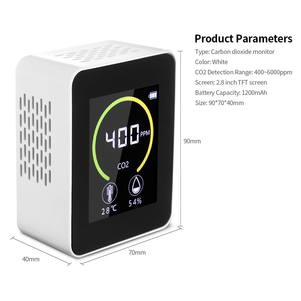 Air Monitor CO2 Carbon Dioxide Detector Greenhouse Warehouse Air Quality Temperature Humidity Monitor Fast Measurement