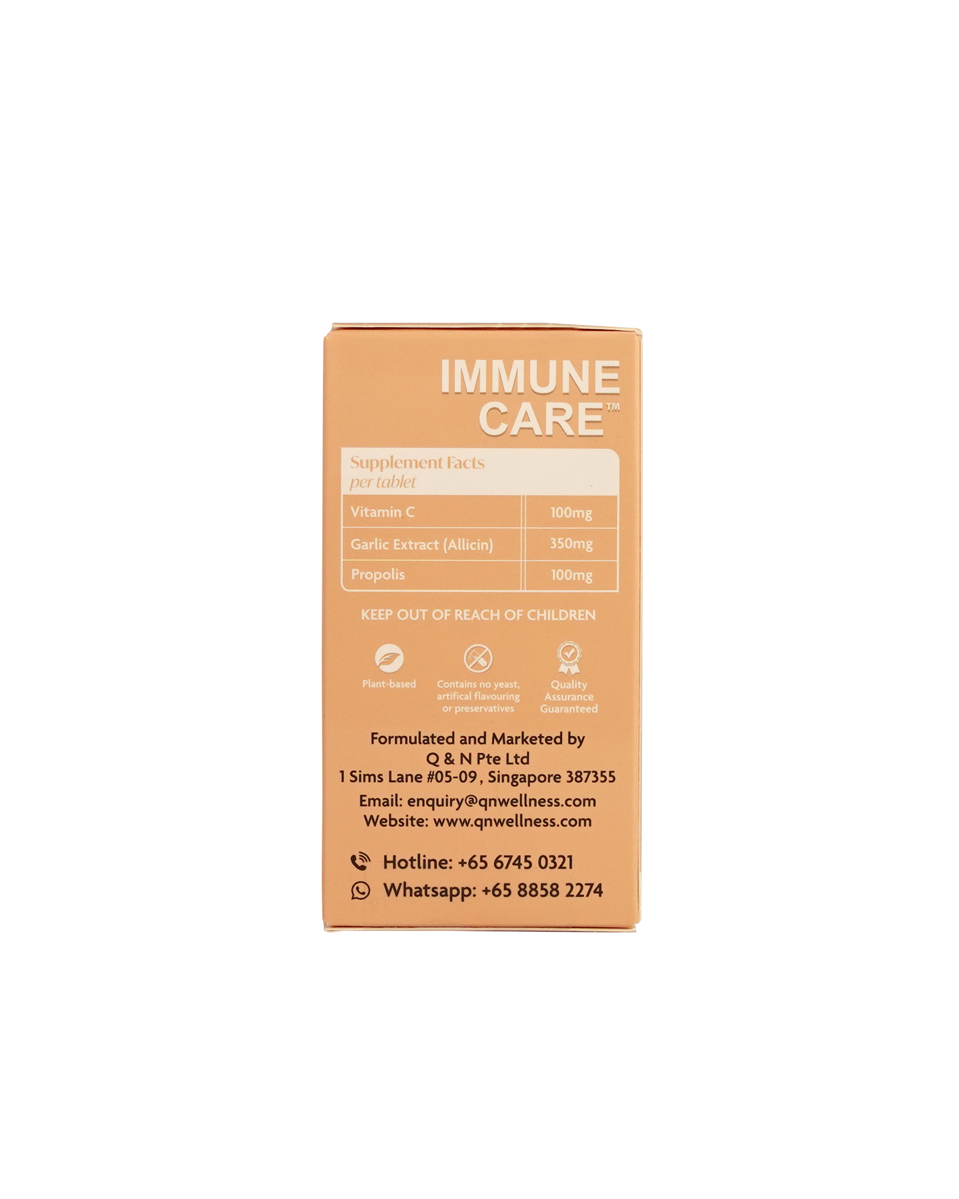 Viên Uống Bổ Sung Vitamin C Immune Care QN Wellness Tăng Cường Hệ Hô Hấp, Hỗ Trợ Khả Năng Miễn Dịch & Sức Khỏe Cơ Thể - Hộp 60 Viên