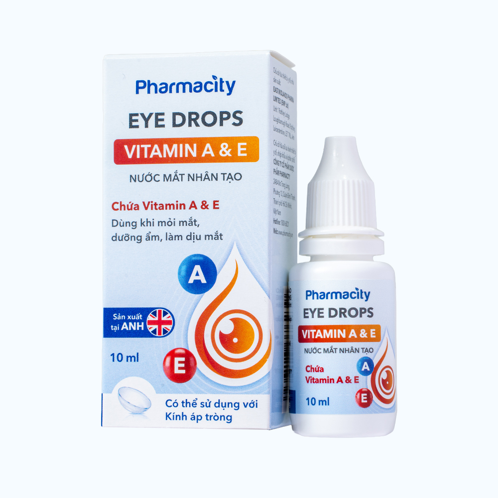 Nước mắt nhân tạo Pharmacity Vitamin A &amp; E (10ml)