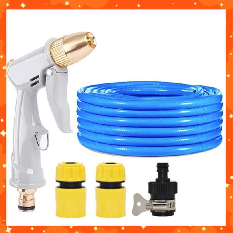 Bộ dây vòi xịt nước rửa xe, tưới cây tăng áp 3 lần, loại 7-10m 206846