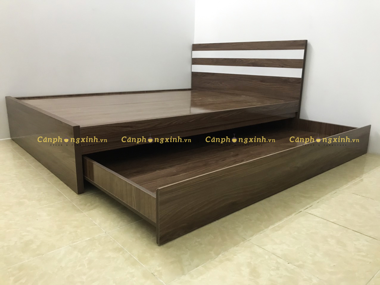 Giường ngủ kéo 2 tầng thông minh, gỗ MDF CPX-G33