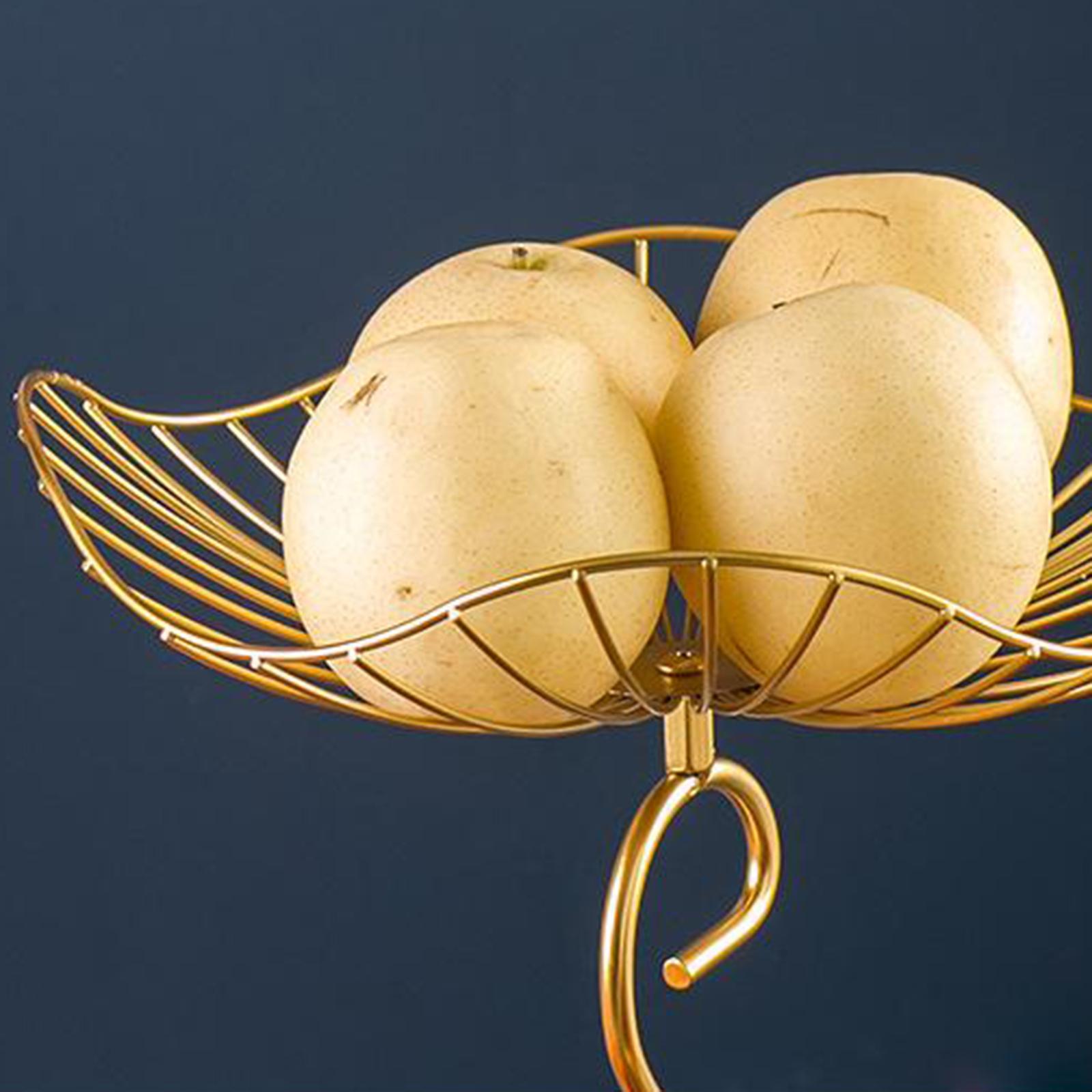 Lotus Leaf Fruit Bowl Display Basket Iron Wire Fruit Holder Dish 3 Tier