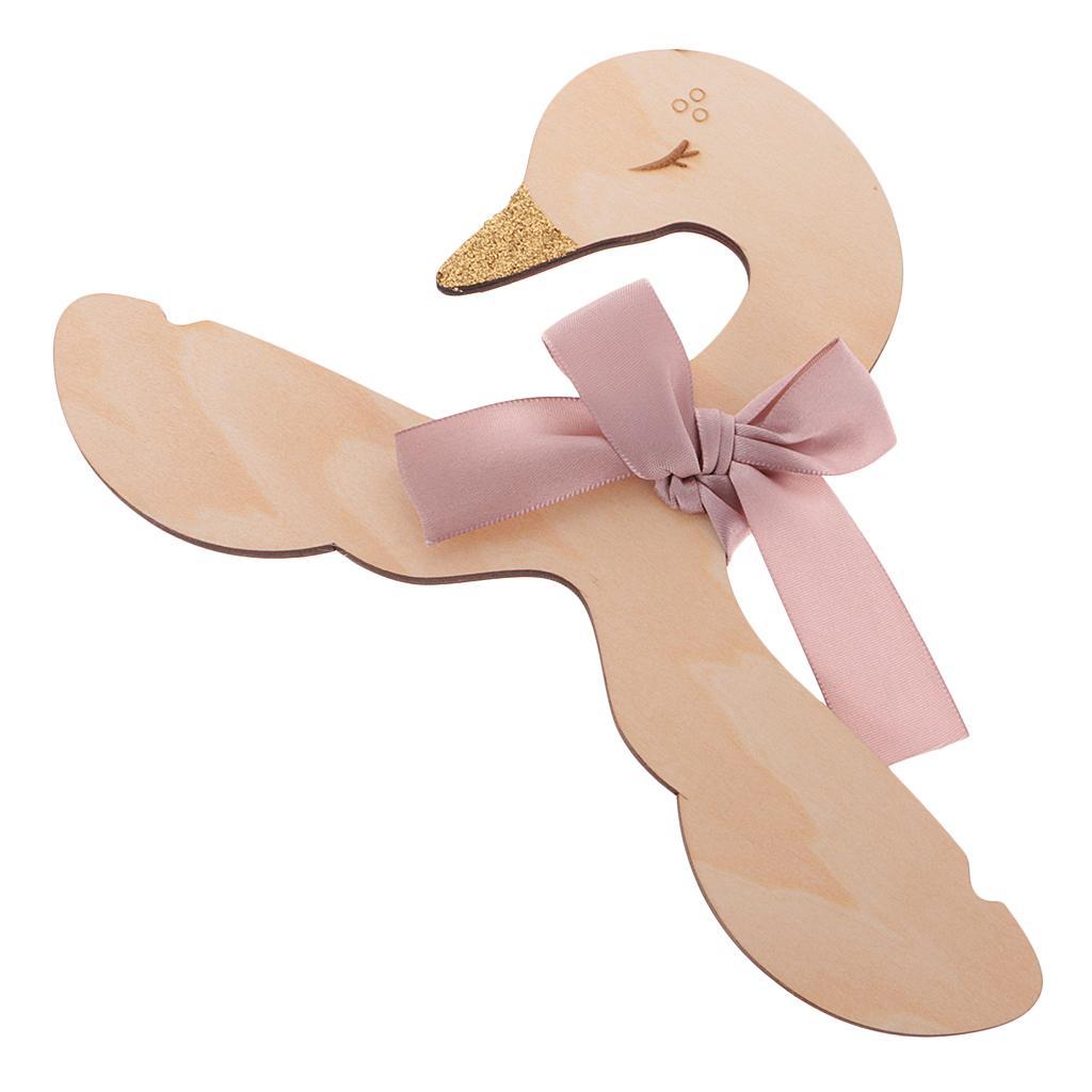2pcs Swan Wood Hanger Baby Kid Room Nursery Wooden Coat Clothes Hook Hanger