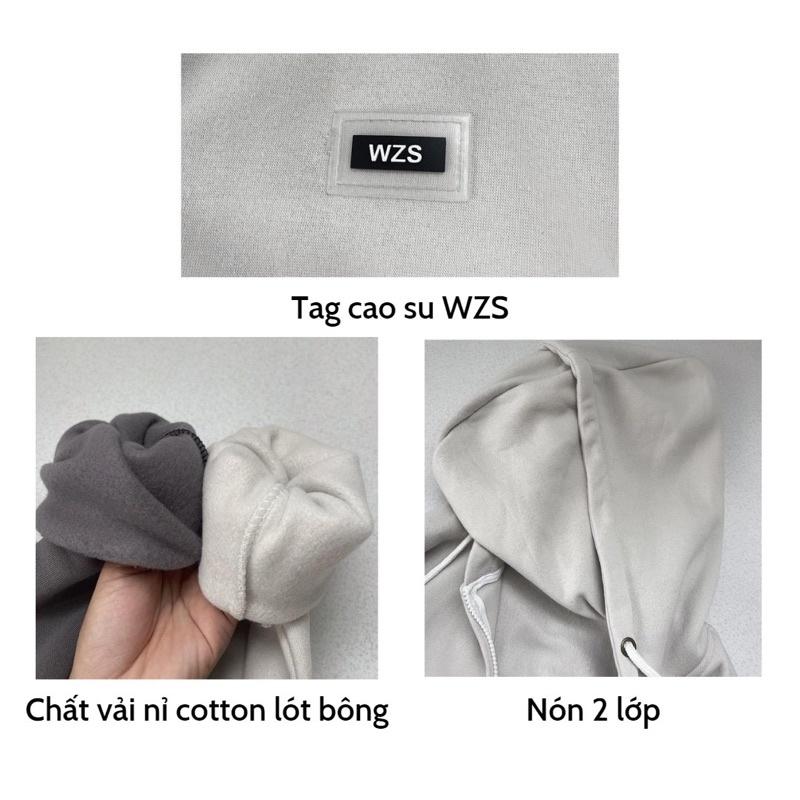 Áo khoác hoodie zip có nón vải nỉ bông tag WZS nhiều màu form rộng unisex nam nữ - SSSTore