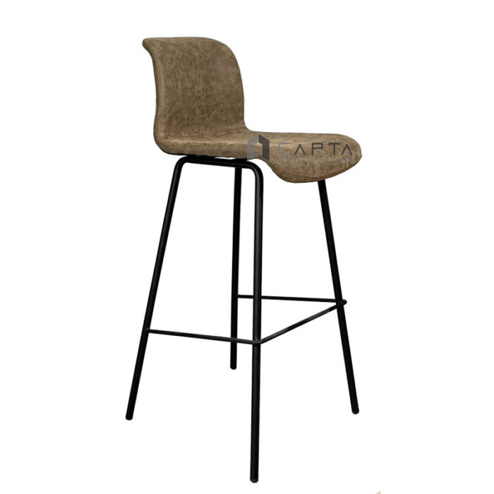 Ghế quầy bar lưng cao chân sắt cố định nhập khẩu CB KARA-P Classic Bar Stools