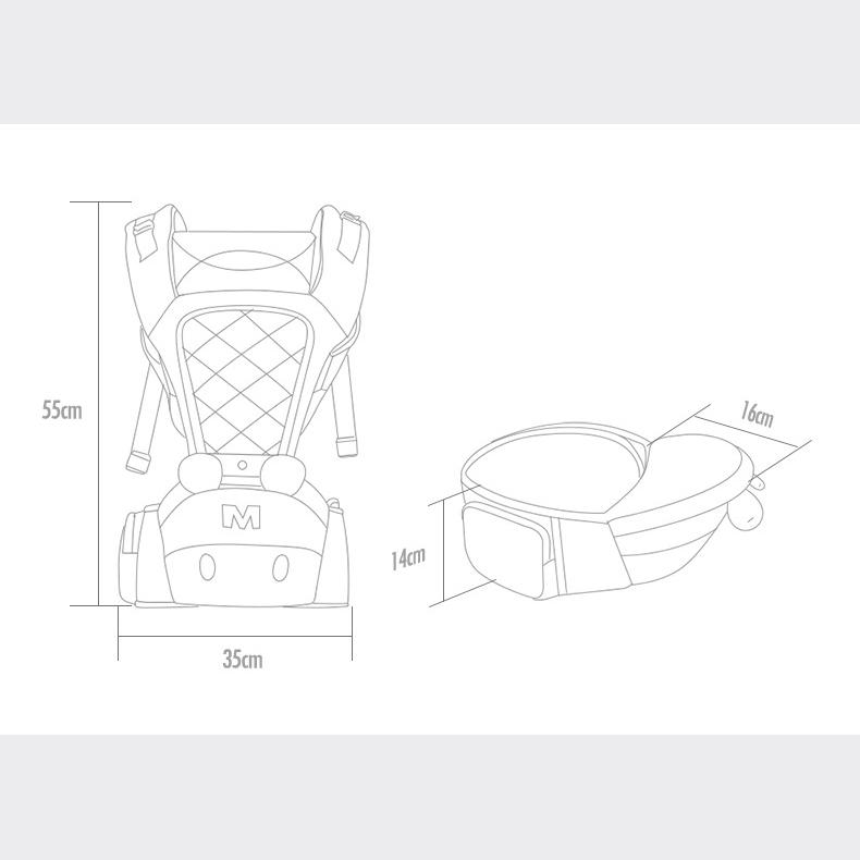 Disney Lưng Bé Tàu Sân Bay Đa Năng Mặt Trước Em Bé Tập Đi Cho Bé Có Thể Tháo Rời Trẻ Sơ Sinh Sling Backpack