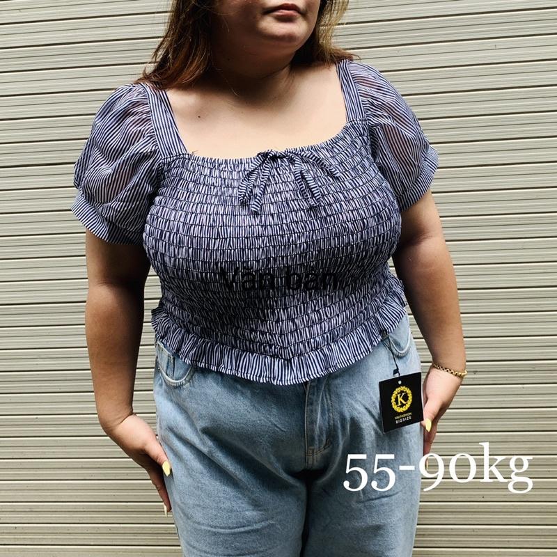 Áo croptop bigsize nữ 55-90kg,áo kiểu croptop bigsize tay ngắn AC07