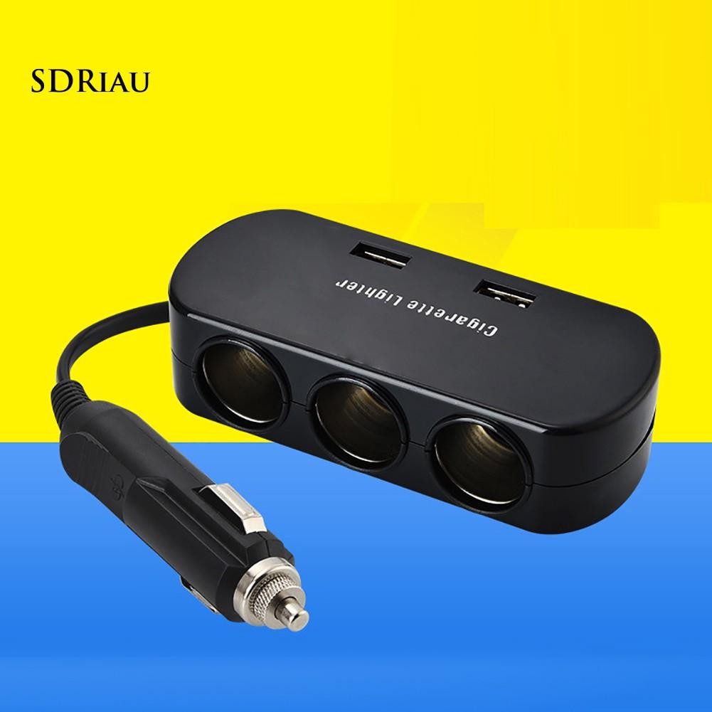 Tẩu sạc cho xe ô tô 3 chiều 2 cổng USB tiện lợi