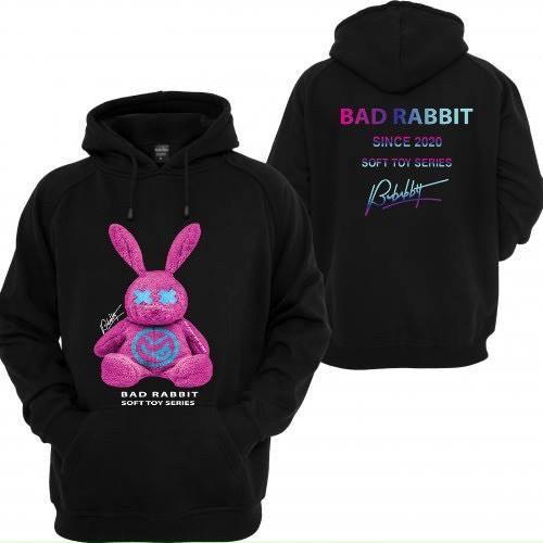 Áo hoodie unisex in hình Thỏ chất nỉ dày mịn, áo nỉ hoodie có mũ tay dài dáng rộng nam nữ mặc thoải mái - K082
