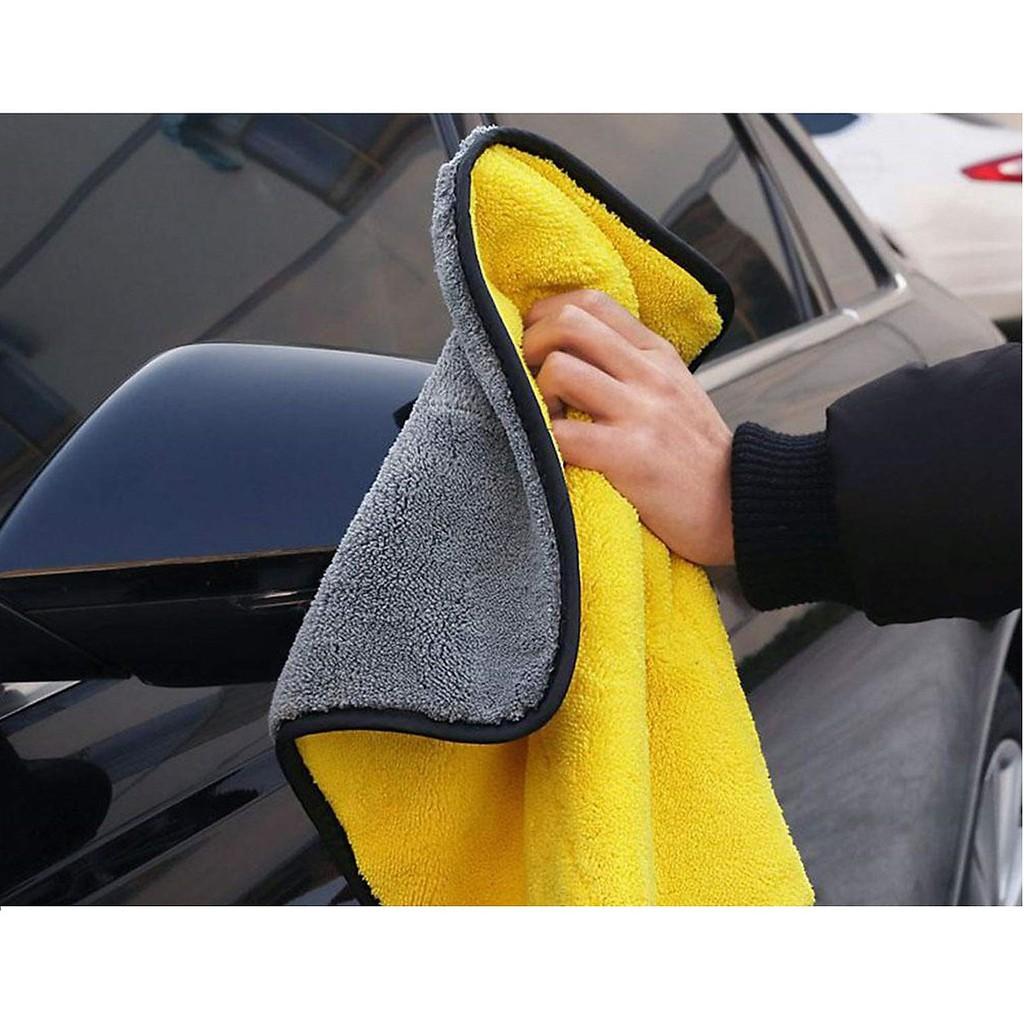 Loại 1 Khăn lau xe ô tô 2 mặt cao cấp sợi Microfiber