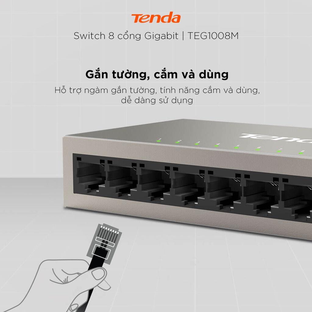 Bộ chia mạng Switch Tenda TEG1008M 8 cổng Ethernet 1000Mbps - HÀNG CHÍNH HÃNG