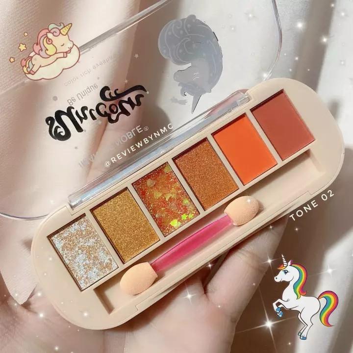 Bảng Phấn Mắt 6 Ô Màu Lì Và Nhũ IMAN OF NOBLE UNICORN EYESHADOW PALETTE MÃ NO.:6663-7